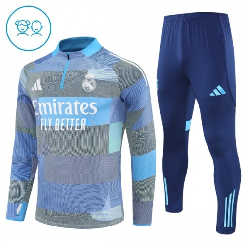 Real Madrid Sweat d'Entraînement Quarter-Zip 2025-26 Bleue Enfant Real Madrid Sweat d'Entraînement Quarter-Zip 2025-26 Bleue Enfant